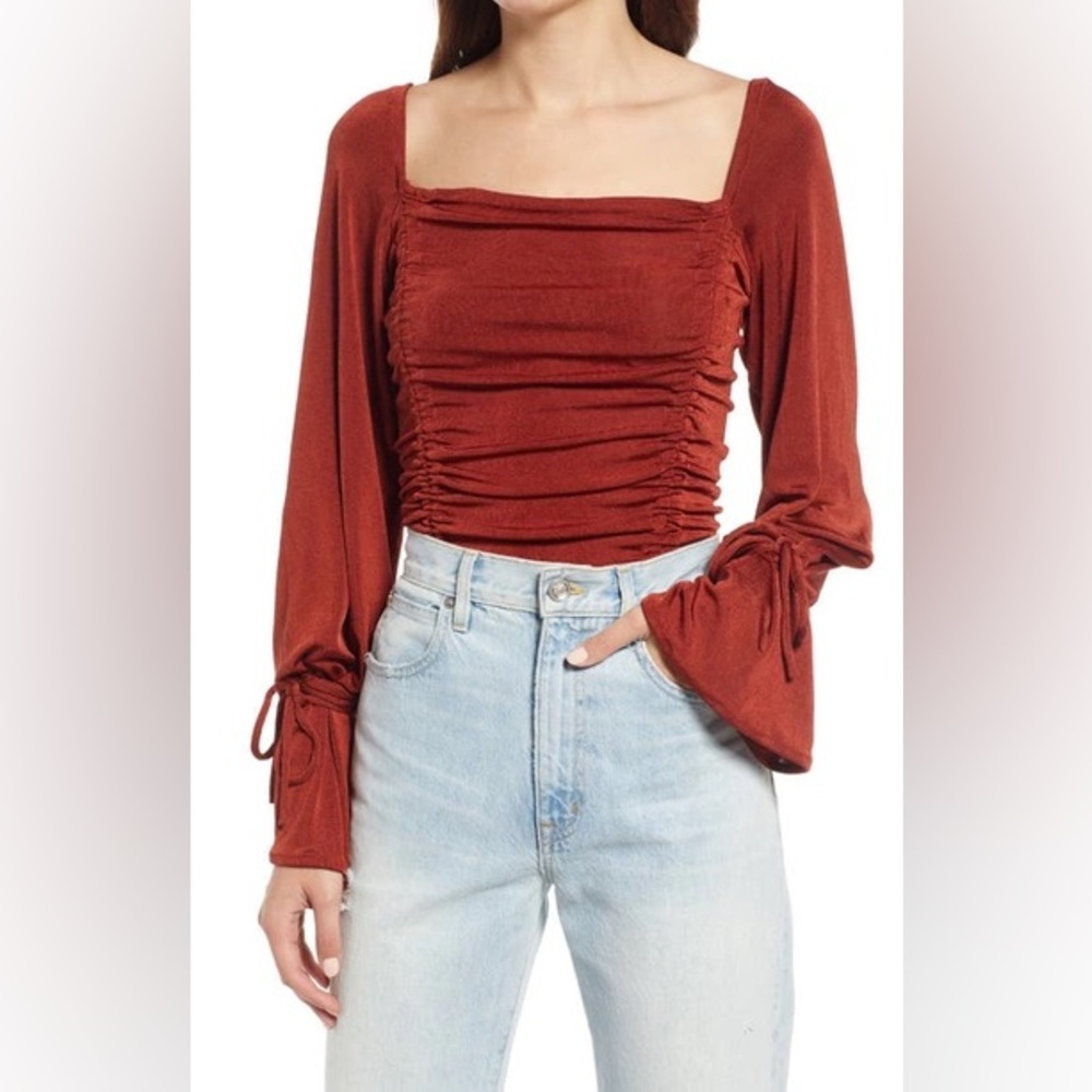 Free People intimately meant to be bodysuit size small red sparkle